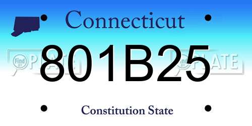 801B25 Connecticut License Plate