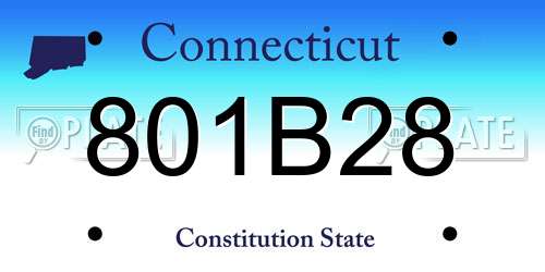801B28 Connecticut License Plate