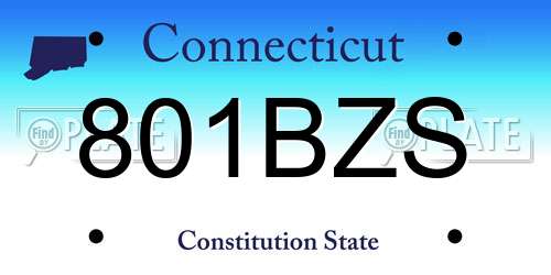 801BZS Connecticut License Plate