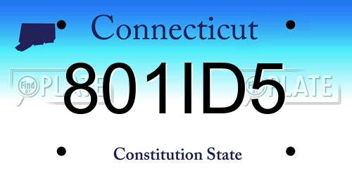 801ID5 Connecticut License Plate