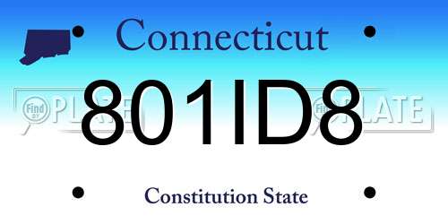 801ID8 Connecticut License Plate