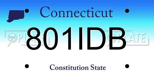 801IDB Connecticut License Plate