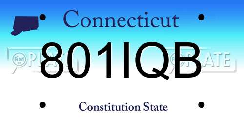 801IQB Connecticut License Plate