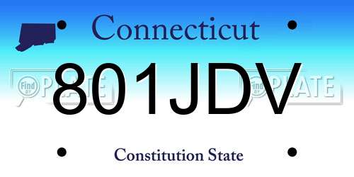801JDV Connecticut License Plate
