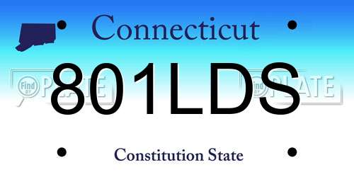 801LDS Connecticut License Plate