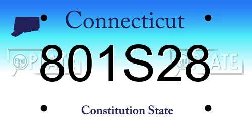 801S28 Connecticut License Plate
