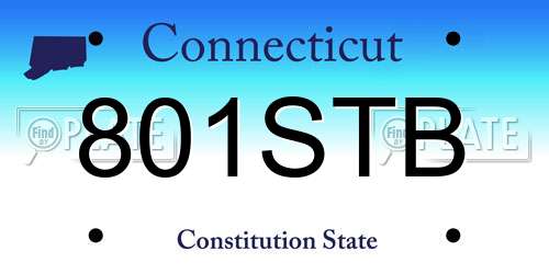 801STB Connecticut License Plate