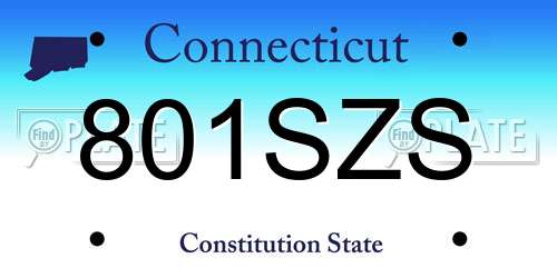 801SZS Connecticut License Plate