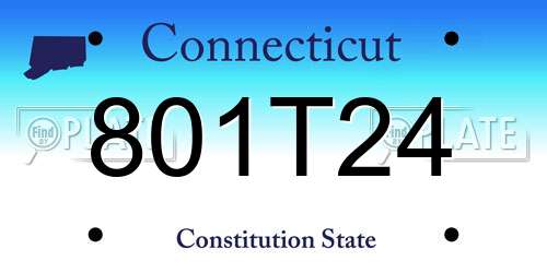 801T24 Connecticut License Plate