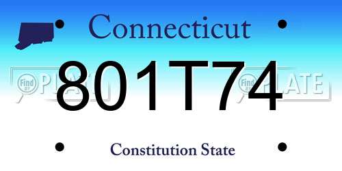801T74 Connecticut License Plate