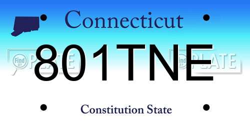 801TNE Connecticut License Plate