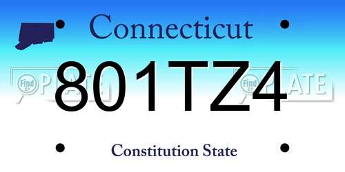 801TZ4 Connecticut License Plate