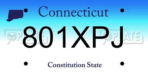 801XPJ Connecticut License Plate