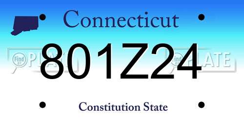 801Z24 Connecticut License Plate