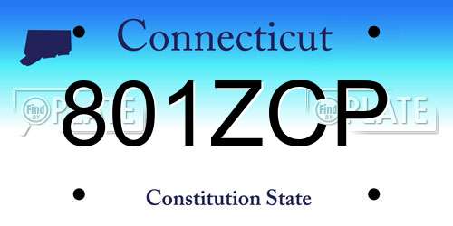 801ZCP Connecticut License Plate