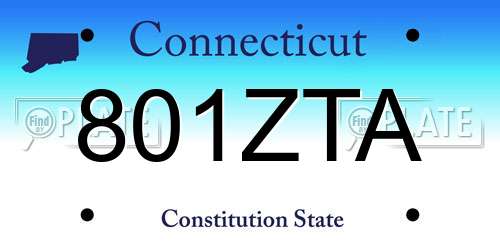 801ZTA Connecticut License Plate