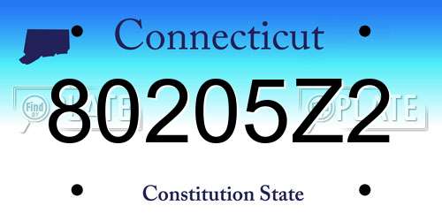 80205Z2 Connecticut License Plate