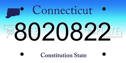 8020822 Connecticut License Plate