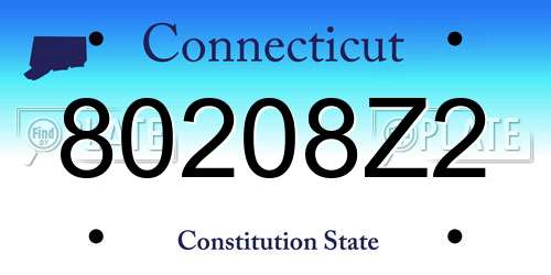 80208Z2 Connecticut License Plate