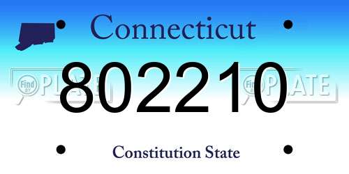 802210 Connecticut License Plate