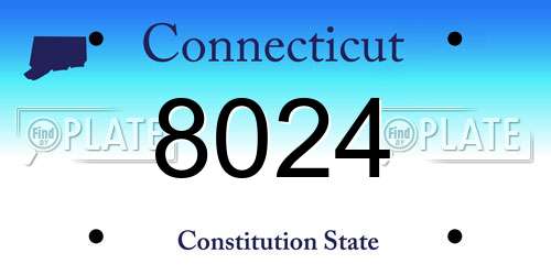 8024 Connecticut License Plate