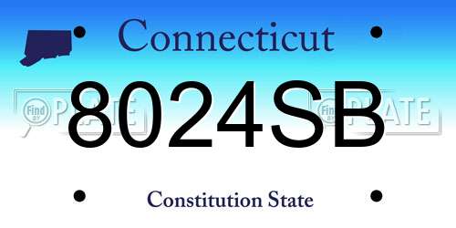 8024SB Connecticut License Plate