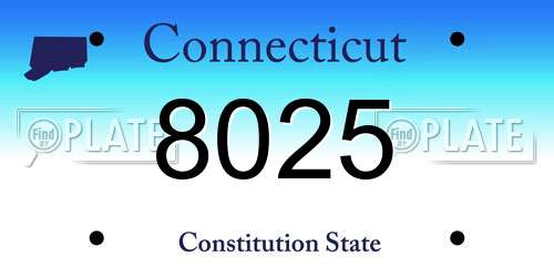 8025 Connecticut License Plate