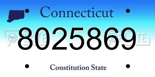 8025869 Connecticut License Plate