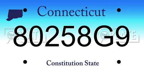 80258G9 Connecticut License Plate