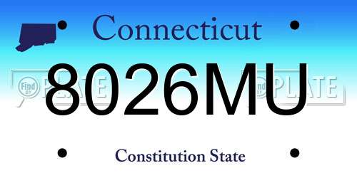 8026MU Connecticut License Plate