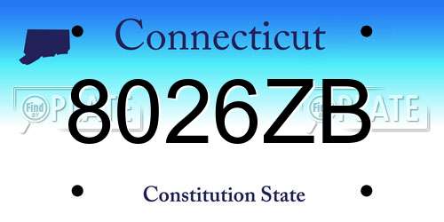 8026ZB Connecticut License Plate