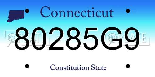 80285G9 Connecticut License Plate