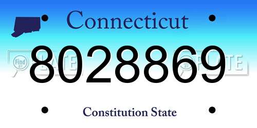 8028869 Connecticut License Plate