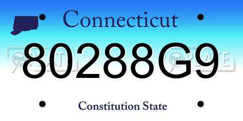 80288G9 Connecticut License Plate