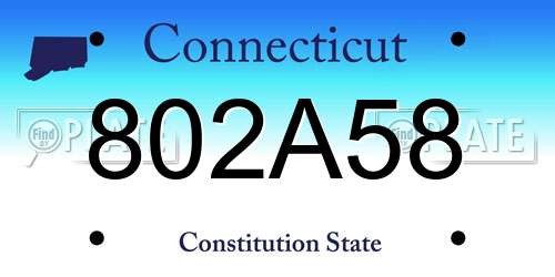 802A58 Connecticut License Plate