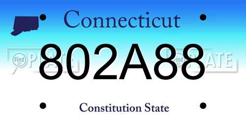 802A88 Connecticut License Plate