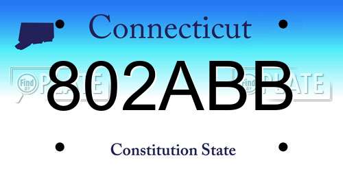 802ABB Connecticut License Plate