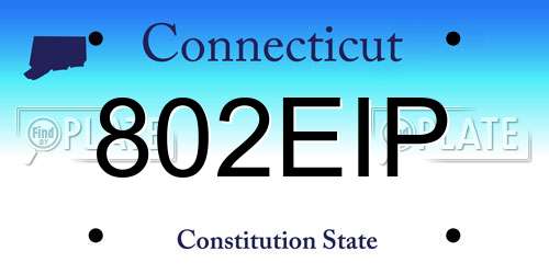 802EIP Connecticut License Plate