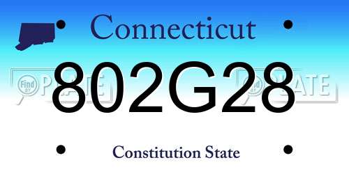802G28 Connecticut License Plate