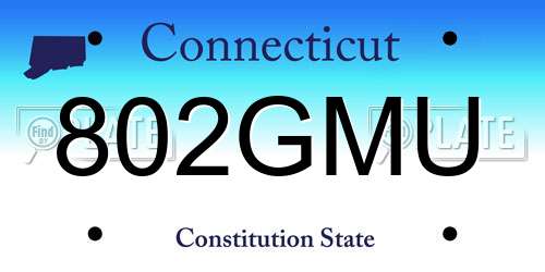 802GMU Connecticut License Plate