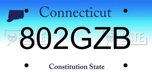 802GZB Connecticut License Plate