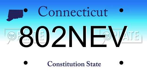 802NEV Connecticut License Plate