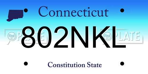 802NKL Connecticut License Plate