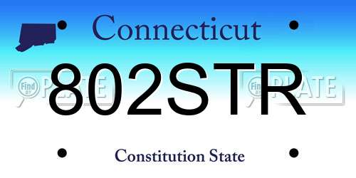 802STR Connecticut License Plate