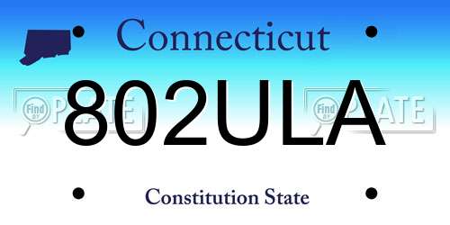 802ULA Connecticut License Plate