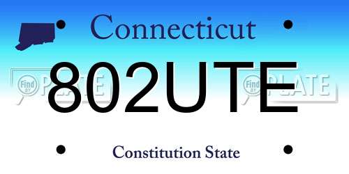 802UTE Connecticut License Plate