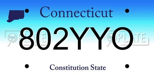 802YYO Connecticut License Plate