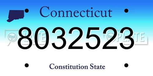 8032523 Connecticut License Plate