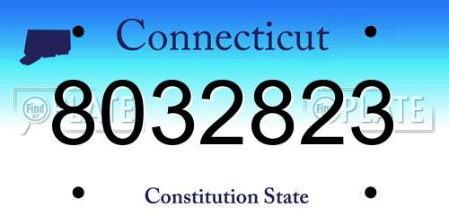 8032823 Connecticut License Plate
