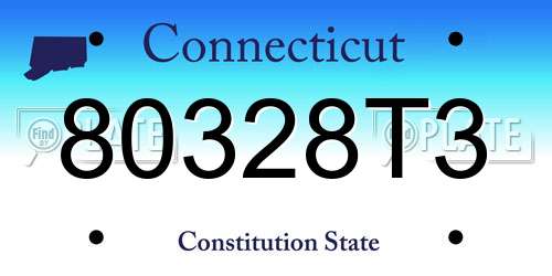 80328T3 Connecticut License Plate